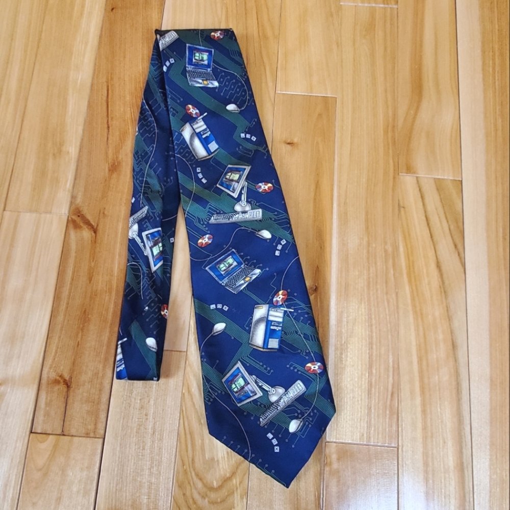 Christian Pelini‎ Tech Computer Silk Tie 58" Long